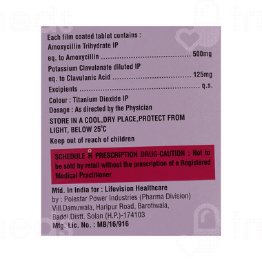 Amoxyprime Cv 500/125 Mg Tablet: Uses, Side Effects, Price & Substitutes