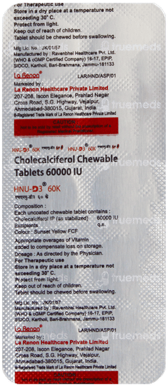 Hnu D3 60k Chewable Tablet 10