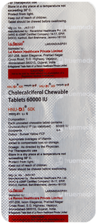 Hnu D3 60k Chewable Tablet 10