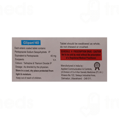 Glipan 40 MG Tablet 10 Glipan 40 MG Tablet 10