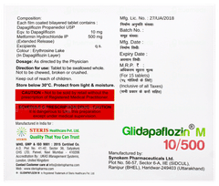 Glidapaflozin M 10/500 Tablet 15 Glidapaflozin M 10/500 Tablet 15