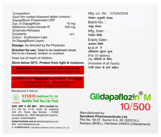 Glidapaflozin M 10/500 Tablet 15