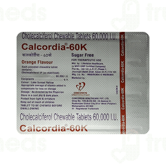 Calcordia 60k Orange Flavour Sugar Free Chewable Tablet 4