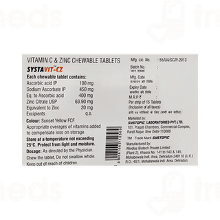 Systavit Cz Chewable Orange Sugar Free Tablet 15