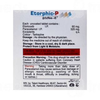 Etorphic P 60/325 MG Tablet 10