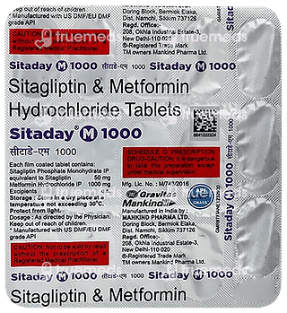 Sitaday M 50/1000 MG Tablet 15