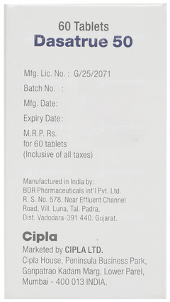 Dasatrue 50 MG Tablet 60