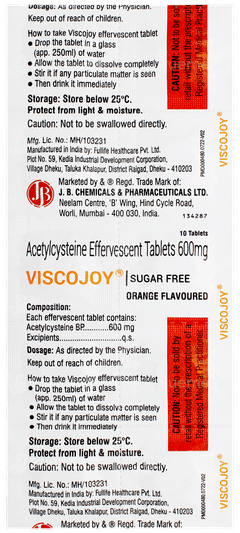 Viscojoy Orange Flavoured Sugar Free Effervescent Tablet 10 Viscojoy Orange Flavoured Sugar Free Effervescent Tablet 10