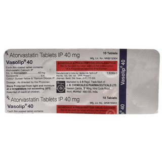 Vasolip 40 Mg Tablet 10