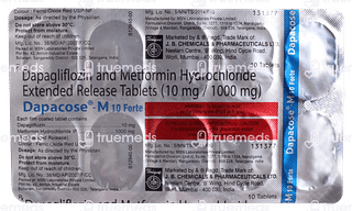 Dapacose M Forte 10/1000 MG Tablet 10