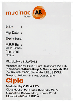 Mucinac Ab Tablet 15