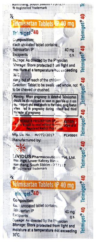 Telmiget 40 Tablet 10