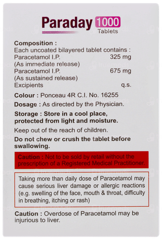 Paraday 1000 Tablet 10