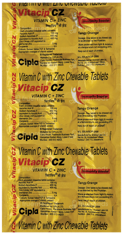 Vitacip Cz Tangy Orange Chewable Tablet 15