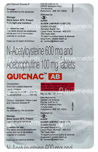 Quicnac Ab 600/100 MG Tablets 10