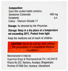 Sevelam 400 Tablet 10 Sevelam 400 Tablet 10
