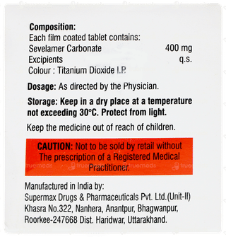 Sevelam 400 Tablet 10