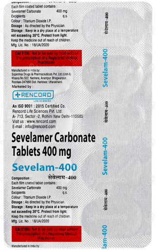 Sevelam 400 Tablet 10