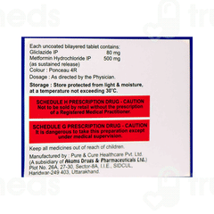 Gluzamet 80/500 MG Tablet 10 Gluzamet 80/500 MG Tablet 10