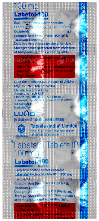 Labetol 100 Mg Tablet 10