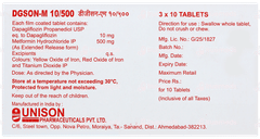 Dgson M 10/500 Tablet 10 Dgson M 10/500 Tablet 10