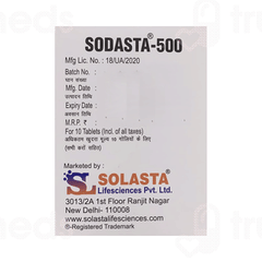 Sodasta 500 MG Tablet 10 Sodasta 500 MG Tablet 10