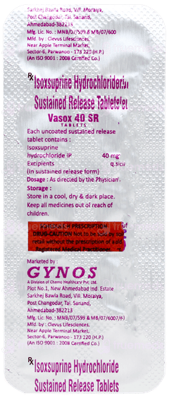 Vasox 40 Sr Tablet 10