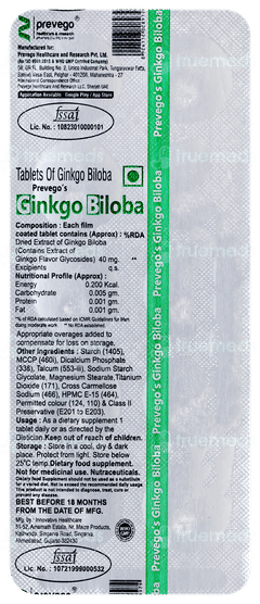 Prevegos Ginkgo Biloba Tablet 10