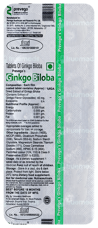 Prevegos Ginkgo Biloba Tablet 10