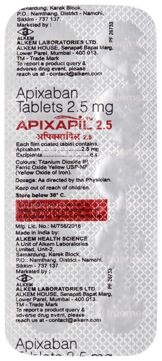 Apixapil 2.5 Tablet 10