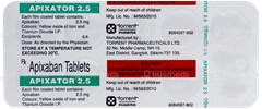 Apixator 2.5 Tablet 10 Apixator 2.5 Tablet 10
