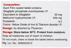 Sitazit M 50mg/500mg Tablet 10 Sitazit M 50mg/500mg Tablet 10