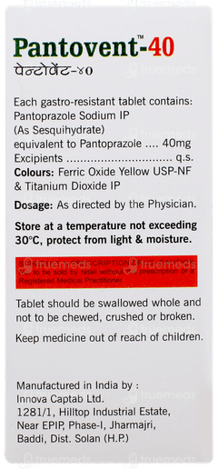 Pantovent 40 Tablet 10 Pantovent 40 Tablet 10