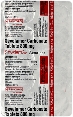 Sevelam 800 Tablet 10 Sevelam 800 Tablet 10