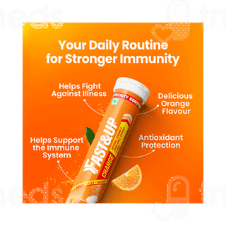 Fast&up Charge Natural Vitamin C From Amla Extract & Zinc Orange Flavour Effervescent Tablet 20