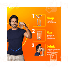 Fast&up Charge Natural Vitamin C From Amla Extract & Zinc Orange Flavour Effervescent Tablet 20