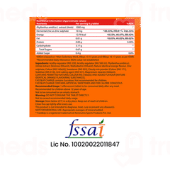 Fast&up Charge Natural Vitamin C From Amla Extract & Zinc Orange Flavour Effervescent Tablet 20