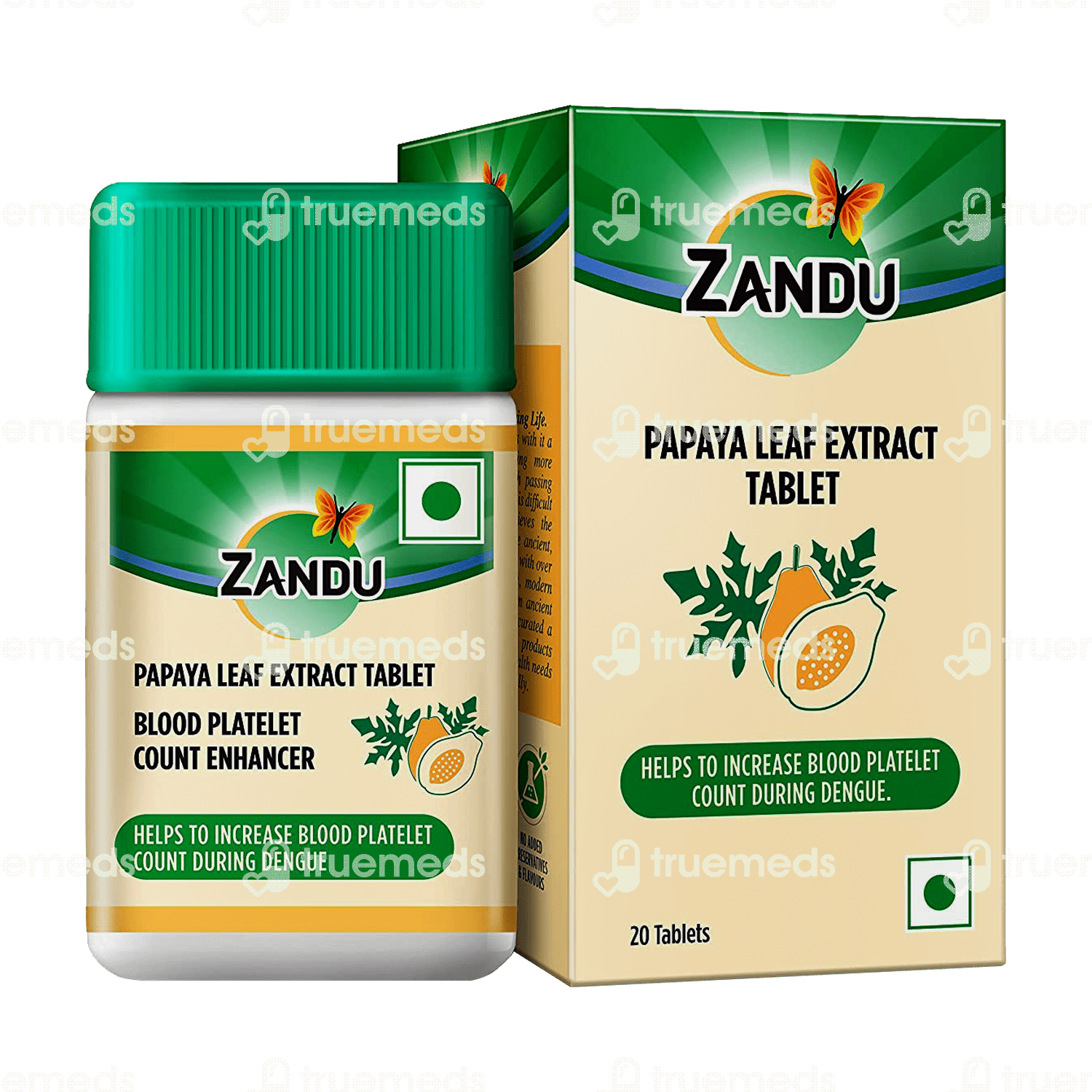 Zandu Papaya Leaf Extract Tablet 20 Uses, Side Effects, Dosage, Price
