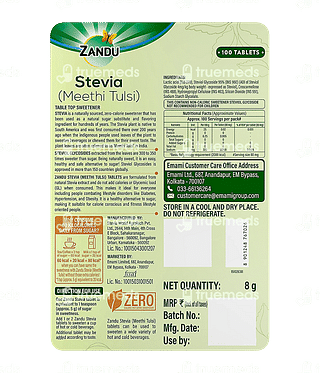 Zandu Stevia Tablet 100