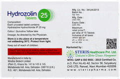 Hydrozolin 25 Tablet 15 Hydrozolin 25 Tablet 15