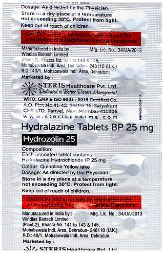 Hydrozolin 25 Tablet 15