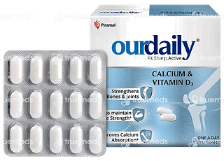 Ourdaily Calcium And Vitamin D3 Tablet 120