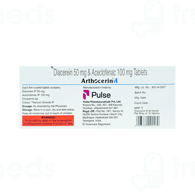 Arthrocin A Tablet 10 - Uses, Side Effects, Dosage, Price | Truemeds