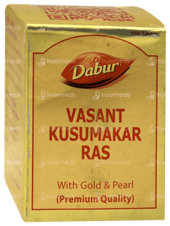 Dabur Vasant Kusumakar Ras With Gold & Pearl Tablet 100