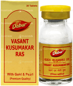 Dabur Vasant Kusumakar Ras With Gold & Pearl Tablet 30 Dabur Vasant Kusumakar Ras With Gold & Pearl Tablet 30