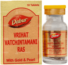 Dabur Vrihat Vatchintamani Ras With Gold & Pearl Tablet 10 Dabur Vrihat Vatchintamani Ras With Gold & Pearl Tablet 10