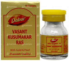 Dabur Vasant Kusumakar Ras With Gold And Pearl Tablet 10 Dabur Vasant Kusumakar Ras With Gold And Pearl Tablet 10
