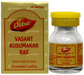 Dabur Vasant Kusumakar Ras With Gold And Pearl Tablet 10