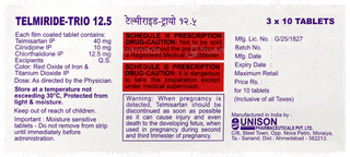 Telmiride Trio 12.5 Tablet 10