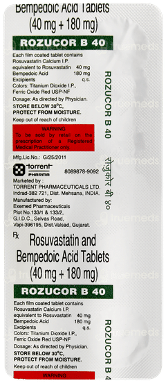 Rozucor B 40 Tablet 10 Rozucor B 40 Tablet 10